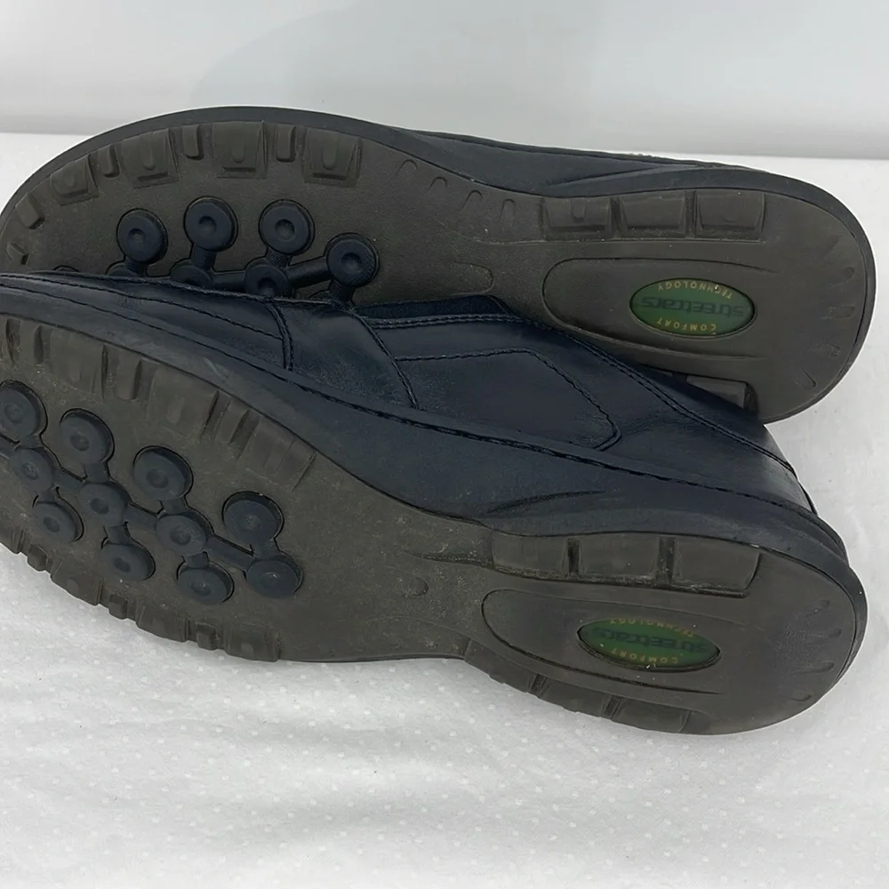 STREET CARS SIZE 14 Men's Black Leather Slip-On Shoes